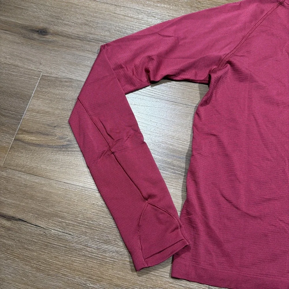 Lululemon Size 8 Swiftly Tech 2.0 Race Length‎ Long Sleeve Magenta Yoga Athletic